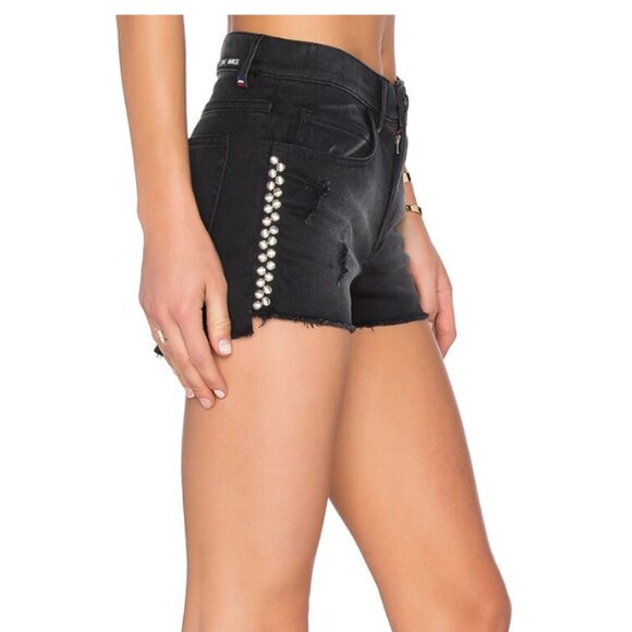 BNWT - ETIENNE MARCEL BLACK CUT OFF STUD SHORTS - 29 - Picture 1 of 8